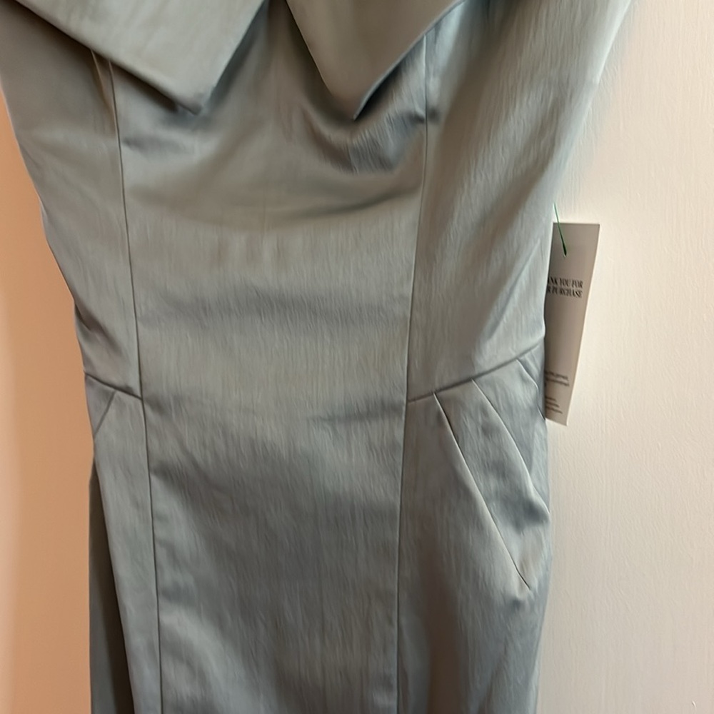 Strapless Beaded Collar Midi Dress — Slate Blue - Picture 6 of 8